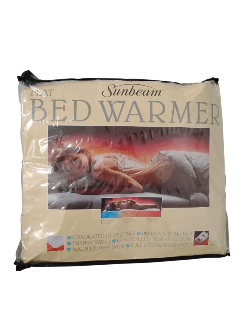 Sunbeam Full Size Electric Heated Plush Blanket Energy-Saving Bed Warmer
